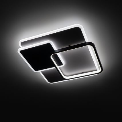 Brilagi - LED fényerőszabályozható mennyezeti lámpa FLARE LED/64W/230V 3000-6000K 45x45 cm fehér/fekete + távirányító