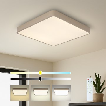 Brilagi - LED fényerőszabályozható mennyezeti lámpatest POOL SQUARE LED/48W/230V 3000-6000K 50x50 cm bézs + távirányító