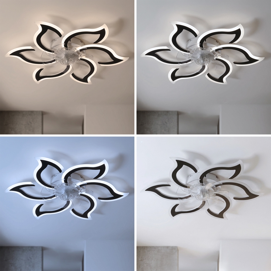 Brilagi - LED, fényerőszabályozható mennyezeti ventilátor, 34 W, 230 V, 3000–6500 K, Ø 83 cm, fekete, távirányítóval