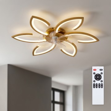 Brilagi - LED-fényerőszabályozható mennyezeti ventilátor LED/34W/230V Ø 78 cm arany + távirányító