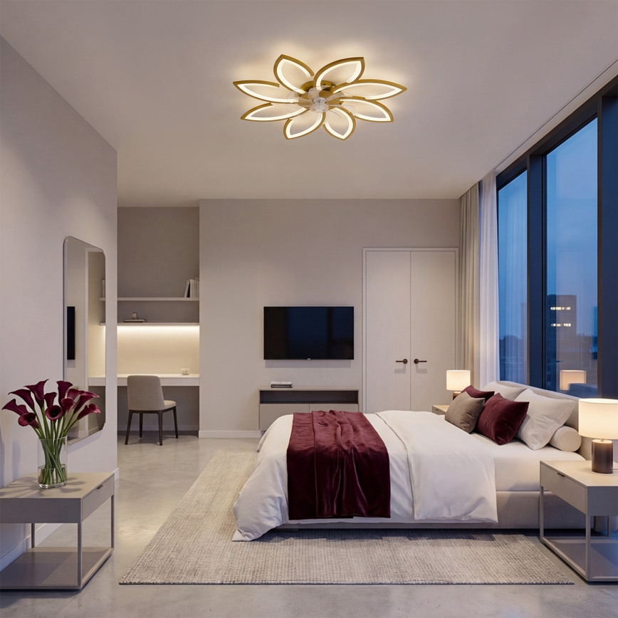 Brilagi - LED fényerőszabályozható mennyezeti ventilátor LED/43W/230V 3000-6500K Ø 90 cm arany + távirányító