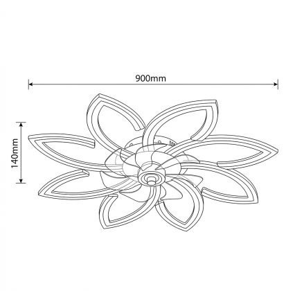 Brilagi - LED fényerőszabályozható mennyezeti ventilátor LED/43W/230V 3000-6500K Ø 90 cm arany + távirányító