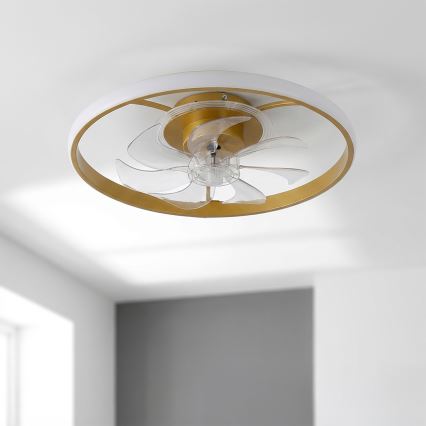 Brilagi - LED Dimmelhető mennyezeti ventilátor LED/66W/230V 3000-6500K átm. 55 cm fehér/arany + távirányító