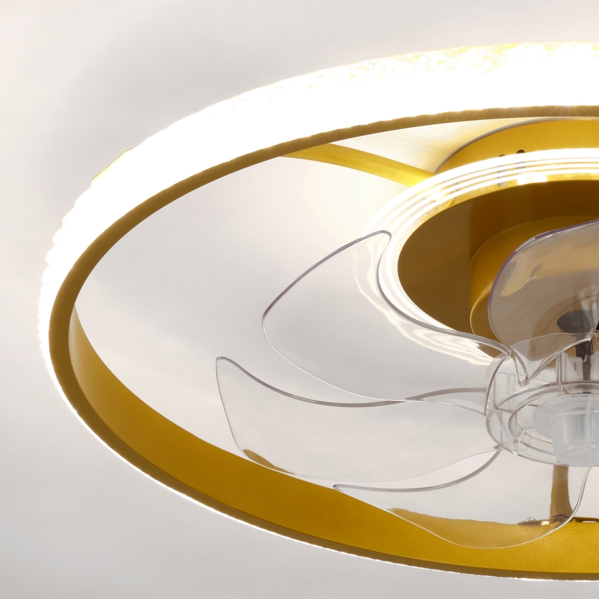 Brilagi - LED Dimmelhető mennyezeti ventilátor LED/66W/230V 3000-6500K átm. 55 cm fehér/arany + távirányító
