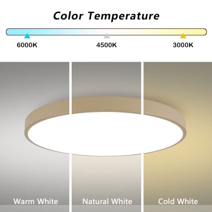 Brilagi - POOL SMART dimmelhető LED mennyezeti lámpatest LED/128W/230V 3000-6000K 100 cm bézs Wi‑Fi Tuya + távirányító
