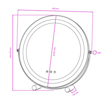 BRILAGI - LED dimmelhető sminktükör CALIFORNIA LED/17W/230V 3000/4000/6500K átm. 42 cm fehér