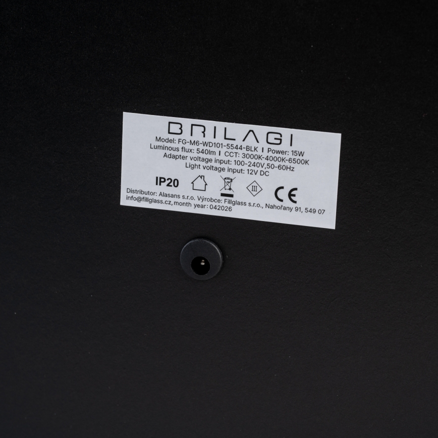 BRILAGI - Dimmelhető LED sminktükör CALIFORNIA LED/25W/230V 3000/4000/6500K 55x44 cm fekete