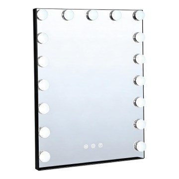 Brilagi - LED fényerőszabályozható sminktükör HOLLYWOOD LED/15W/230V 3000/4000/6500K 55x70 cm fekete