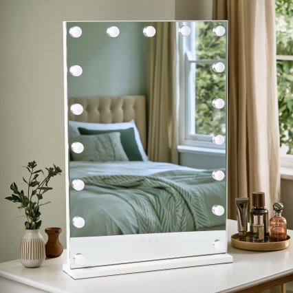 BRILAGI - Fényerőszabályozható sminktükör HOLLYWOOD LED/15W/230V CCT + 2x USB 55x77 cm fehér