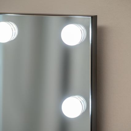 BRILAGI - LED Dimmelhető sminktükör HOLLYWOOD LED/15W/230V CCT + 2x USB 60x50 cm fekete