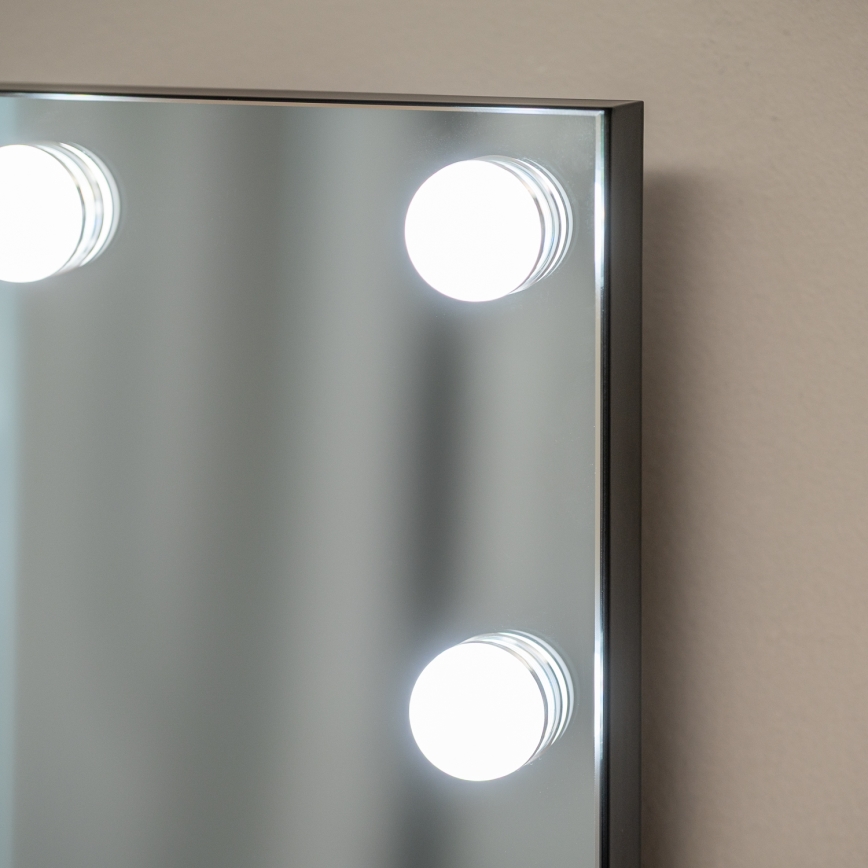 BRILAGI - LED Dimmelhető sminktükör HOLLYWOOD LED/15W/230V CCT + 2x USB 60x50 cm fekete