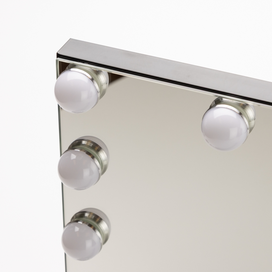 BRILAGI - LED Fényerőszabályozható sminktükör HOLLYWOOD LED/15W/230V CCT + USB fekete