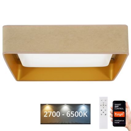 Brilagi - VELVET SQUARE SMART LED dimmelhető mennyezeti lámpatest LED/36W/230V 60x60 cm 2700-6500K Wi-Fi Tuya + távirányító bézs