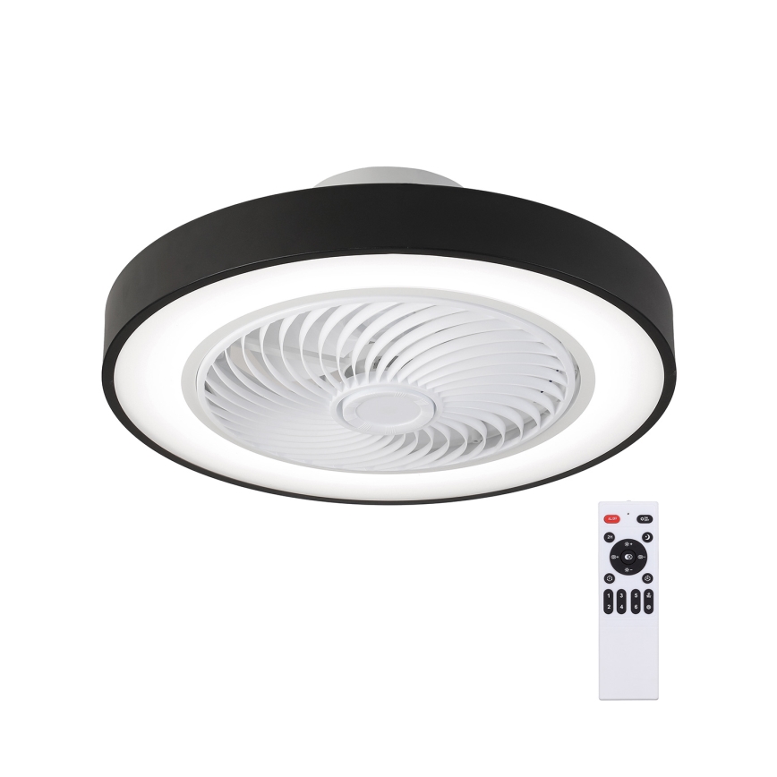Brilagi - LED dimmelhető mennyezeti lámpa ventilátorral LED/30W/230V 3000-6500K átm. 50 cm fekete + távirányító