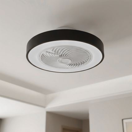 Brilagi - LED dimmelhető mennyezeti lámpa ventilátorral LED/30W/230V 3000-6500K átm. 50 cm fekete + távirányító