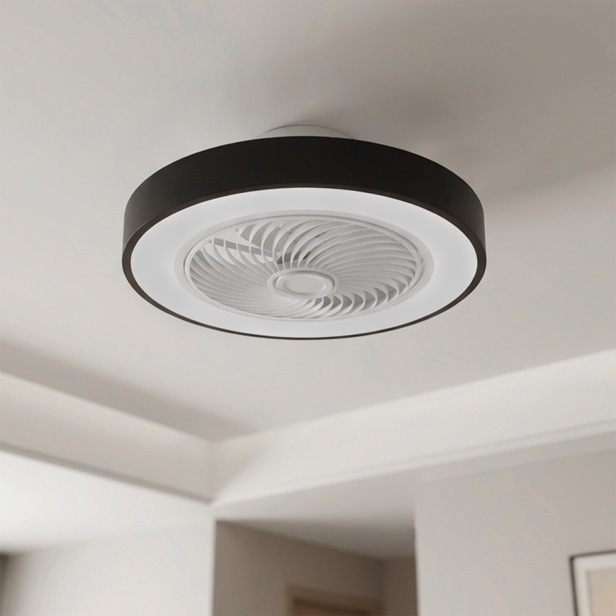 Brilagi - LED dimmelhető mennyezeti lámpa ventilátorral LED/30W/230V 3000-6500K átm. 50 cm fekete + távirányító