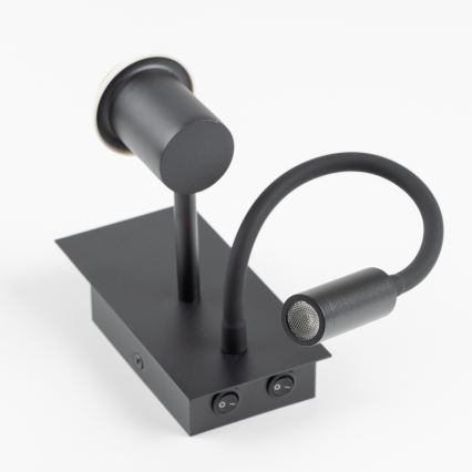 Brilagi - LED gyermek hajlítható fali lámpa BOBO 1xE27/25W/230V + LED/3W fekete/fehér/rózsaszín/balerina mintás