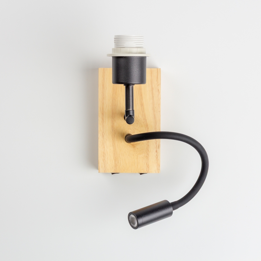 BRILAGI - LED gyermek állítható fali lámpa BOBO WOOD 1xE27/25W/230V + LED/3W tölgy/fekete/fehér/rózsaszín/tündérmintás