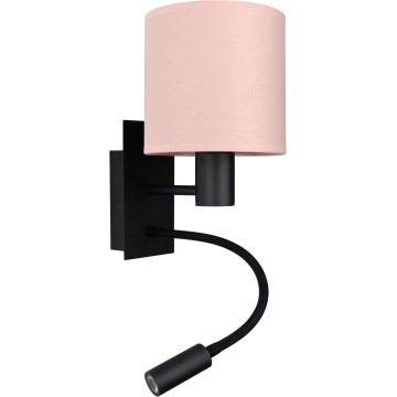 Brilagi - LED flexibilis fali lámpa BOBO 1xE27/25W/230V + LED/3W fekete/rózsaszín