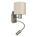 Brilagi - LED flexibilis fali lámpa BOBO 1xE27/25W/230V + LED/3W matt króm/bézs/pöttyös