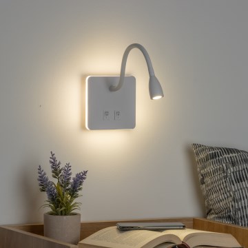 BRILAGI - LED flexibilis fali lámpa MAYA DOUBLE  LED/4W/230V + LED/3W fehér