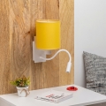 Brilagi - LED flexibilis fali lámpa NUBILA 1xE27/25W/230V + LED/3W fehér/sárga