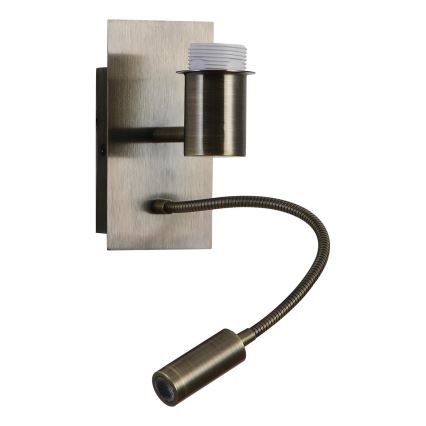 Brilagi - NUBILA LED flexibilis fali lámpa 1xE27/25W/230V + beépített LED 3W sárgaréz/narancssárga