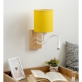 Brilagi - LED flexibilis fali lámpa NUBILA WOOD 1xE27/25W/230V + LED/3W tölgy/fehér/sárga