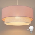 Brilagi - LED függeszték kábelen BOHO BOBO 1xE27/10W/230V átm. 40 cm rózsaszín/krémszínű