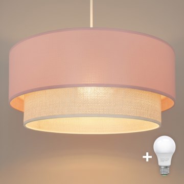 Brilagi - LED függeszték kábelen BOHO BOBO 1xE27/10W/230V átm. 40 cm rózsaszín/krémszínű