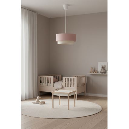 Brilagi - LED függeszték kábelen BOHO BOBO 1xE27/60W/230V átm. 40 cm rózsaszín/krémszínű