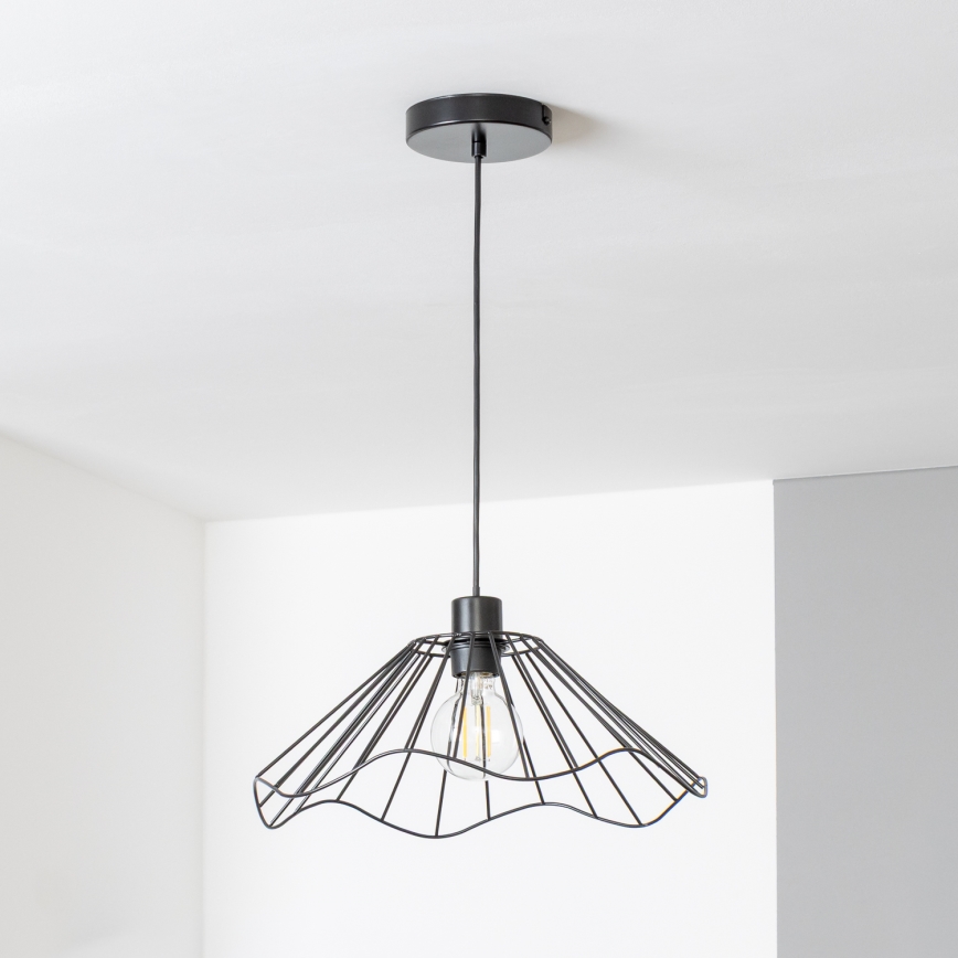 Brilagi - LED függeszték kábelen CERIA WIRE 1xE27/40W/230V Ø 40 cm fekete