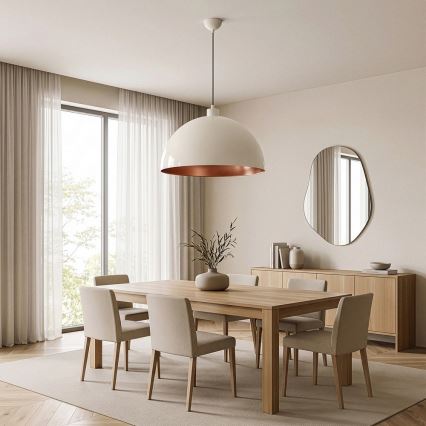 Brilagi - LED függeszték kábelen METALO 1xE27/40W/230V átm. 60 cm bézs/rézszínű