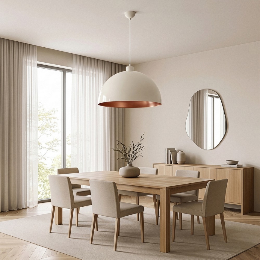 Brilagi - LED függeszték kábelen METALO 1xE27/40W/230V átm. 60 cm bézs/rézszínű