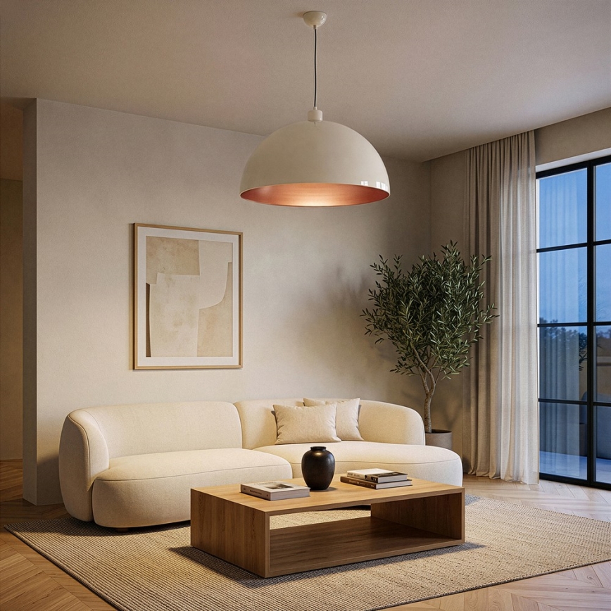 Brilagi - LED függeszték kábelen METALO 1xE27/40W/230V átm. 60 cm bézs/rézszínű