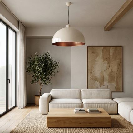 Brilagi - LED függeszték kábelen METALO 1xE27/40W/230V átm. 60 cm bézs/rézszínű