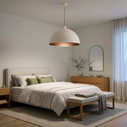 Brilagi - LED függeszték kábelen METALO 1xE27/40W/230V átm. 60 cm bézs/rézszínű