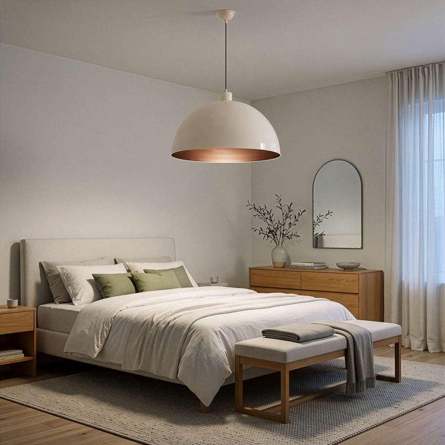Brilagi - LED függeszték kábelen METALO 1xE27/40W/230V átm. 60 cm bézs/rézszínű