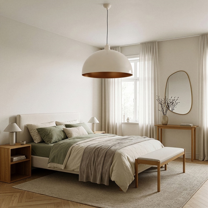 Brilagi - LED függeszték kábelen METALO 1xE27/40W/230V átm. 60 cm bézs/rézszínű