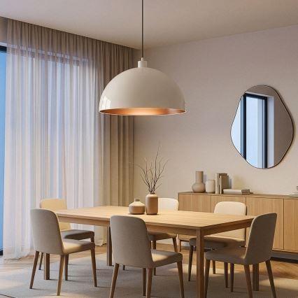 Brilagi - LED függeszték kábelen METALO 1xE27/40W/230V átm. 60 cm bézs/rézszínű