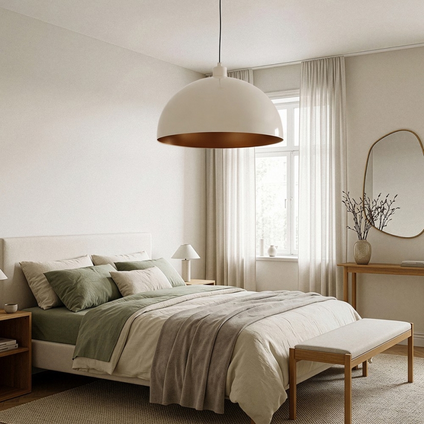 Brilagi - LED függeszték kábelen METALO 1xE27/40W/230V átm. 60 cm bézs/rézszínű