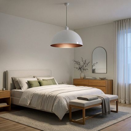 Brilagi - LED függeszték kábelen METALO 1xE27/40W/230V Ø 60 cm fehér/rézszínű