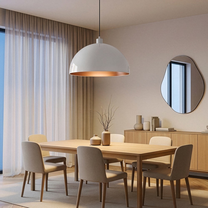 Brilagi - LED függeszték kábelen METALO 1xE27/40W/230V Ø 60 cm fehér/rézszínű