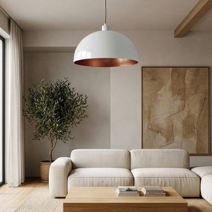Brilagi - LED függeszték kábelen METALO 1xE27/40W/230V Ø 60 cm fehér/rézszínű