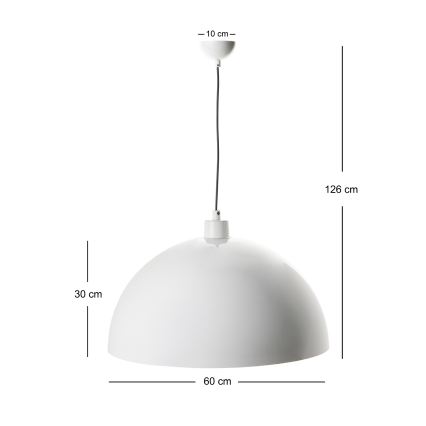 Brilagi - LED függeszték kábelen METALO 1xE27/40W/230V Ø 60 cm fehér/rézszínű