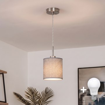 Brilagi - LED függeszték kábelen NUBILA 1xE27/60W/230V átm. 14 cm szürke