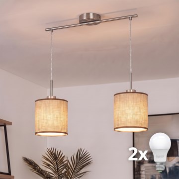 Brilagi - LED függeszték kábelen NUBILA 2xE27/60W/230V barna