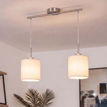 Brilagi - LED függeszték kábelen NUBILA 2xE27/60W/230V krémszínű