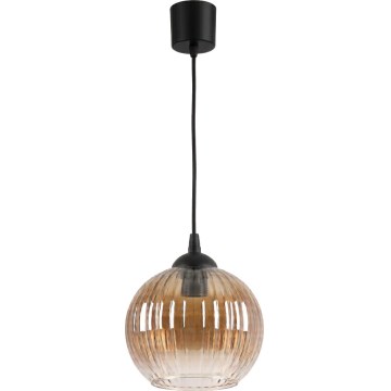 Brilagi - LED függeszték kábelen RETRO GLASS 1xE27/60W/230V átm. 18 cm fekete/füstös barna