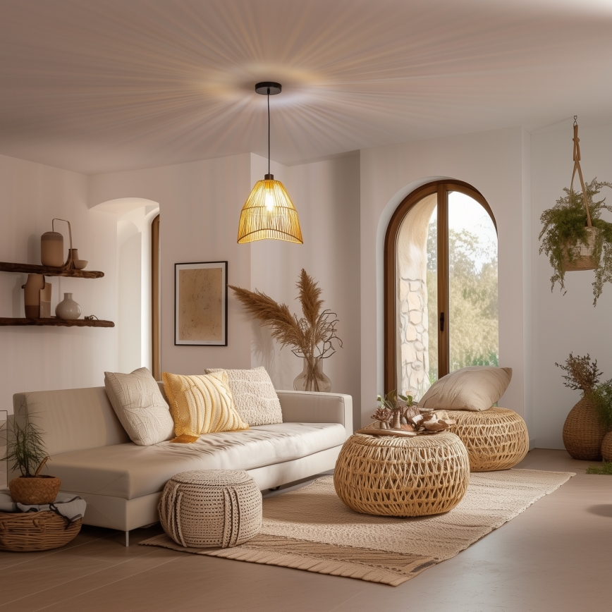 Brilagi - LED függeszték kábellel CERIA BOHO 1xE27/40W/230V átm. 30 cm barna